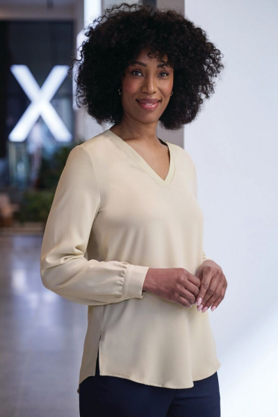 2418 Ladies Como L/S Crepe de Chine Blouse