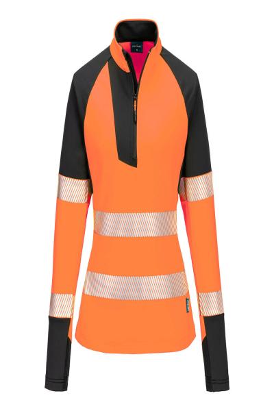 T173 Ladies PW3 Hi-Vis Zip Neck Sweatshirt